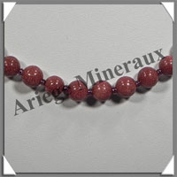 PIERRE DE SOLEIL (Synthse) - Collier Perles 6 et 8 mm en dgrad - 43 cm - A006