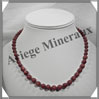 PIERRE DE SOLEIL (Synthse) - Collier Perles 6 et 8 mm en dgrad - 43 cm - A007 Chine