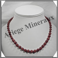PIERRE DE SOLEIL (Synthse) - Collier Perles 6 et 8 mm en dgrad - 43 cm - A007