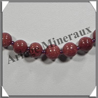 PIERRE DE SOLEIL (Synthse) - Collier Perles 6 et 8 mm en dgrad - 43 cm - A007