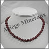 PIERRE DE SOLEIL (Synthse) - Collier Perles 8 mm - 48 cm - A001 Chine