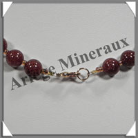 PIERRE DE SOLEIL (Synthse) - Collier Perles 8 mm - 48 cm - A001