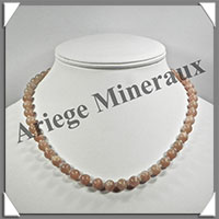 PIERRE de SOLEIL (Naturelle) - Collier Perles 8 mm - 45 cm - M001
