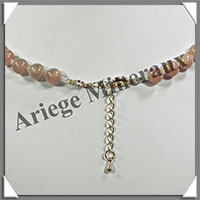 PIERRE de SOLEIL (Naturelle) - Collier Perles 8 mm - 45 cm - M002