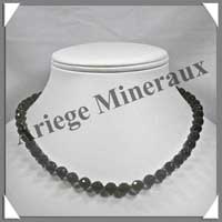 QUARTZ FUME (Naturel) - Collier Perles Facetes 8 mm - 44 cm - M001
