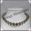 QUARTZ FUME (Naturel) - Collier Perles 14 mm - 43 cm - M001 Brsil