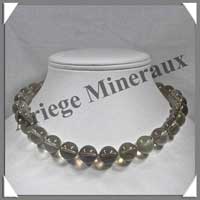 QUARTZ FUME (Naturel) - Collier Perles 14 mm - 43 cm - M001