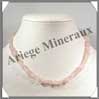 QUARTZ ROSE - Collier Baroque - Morceaux Petits - 40 cm - C30024 Brsil