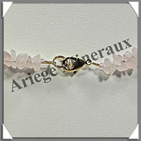 QUARTZ ROSE - Collier Baroque - Morceaux Moyens - 50 cm - M001