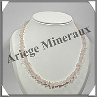 QUARTZ ROSE - Collier Baroque - Morceaux Moyens - 50 cm - M002