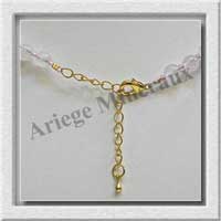 QUARTZ ROSE - Collier Compos - 5 Carrs 20x20 mm et Perles 6 mm en dgrad - 48 cm - M009