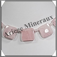 QUARTZ ROSE - Collier Compos - 15 Carrs 20x20 mm - 44 cm - M015