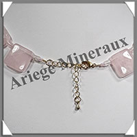 QUARTZ ROSE - Collier Compos - 15 Carrs 20x20 mm - 44 cm - M015