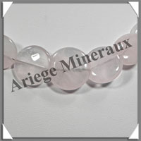 QUARTZ ROSE - Collier Compos - Disques 10  20 mm et Perles 6 mm en dgrad - 50 cm - M001