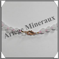 QUARTZ ROSE - Collier Compos - Disques 10  20 mm et Perles 6 mm en dgrad - 50 cm - M001