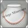 QUARTZ ROSE - Collier Perles Facetes 8 mm - 49 cm - A001 Brsil
