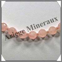 QUARTZ ROSE - Collier Perles Facetes 8 mm - 47 cm - A002