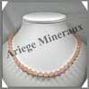 QUARTZ ROSE - Collier Perles Facetes 8 mm - 49 cm - A003 Brsil
