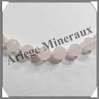 QUARTZ ROSE - Collier Perles Facetes 8 mm - 46 cm - A004
