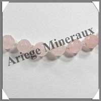 QUARTZ ROSE - Collier Perles Facetes 8 mm - 45 cm - A005