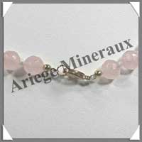 QUARTZ ROSE - Collier Perles Facetes 8 mm - 45 cm - A005