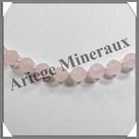 QUARTZ ROSE - Collier Perles Facetes 8 mm - 44 cm - A006