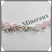 QUARTZ ROSE - Collier Perles Facetes 8 mm - 44 cm - A006