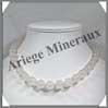 QUARTZ ROSE - Collier Perles 12 mm - 43 cm - M001 Brsil