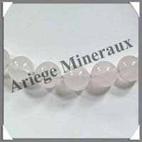 QUARTZ ROSE - Collier Perles 12 mm - 43 cm - M001