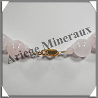 QUARTZ ROSE - Collier Perles 16 mm - 45 cm - M001