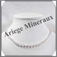 QUARTZ ROSE - Collier Perles 6 mm - 42 cm - M001