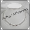 QUARTZ ROSE - Collier Perles 6 mm - 42 cm - M004 Brsil