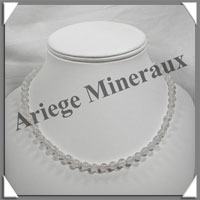 QUARTZ ROSE - Collier Perles 6 mm - 42 cm - M004