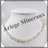QUARTZ ROSE - Collier Perles 6 et 8 mm en altern - 44 cm - M001 Brsil