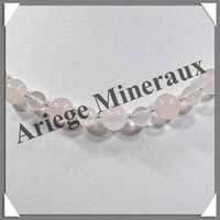 QUARTZ ROSE - Collier Perles 6 et 8 mm en altern - 44 cm - M001