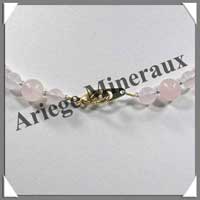 QUARTZ ROSE - Collier Perles 6 et 8 mm en altern - 44 cm - M001