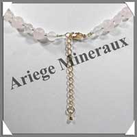 QUARTZ ROSE - Collier Perles 6 et 8 mm en altern - 46 cm - M002
