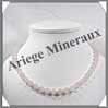 QUARTZ ROSE - Collier Perles 8 mm - 44 cm - M003 Brsil