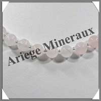 QUARTZ ROSE - Collier Perles 8 mm - 44 cm - M003