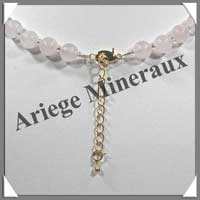 QUARTZ ROSE - Collier Perles 8 mm - 44 cm - M003