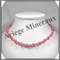RHODOCHROSITE - Collier Perles 6 et 8 mm en altern - 43 cm - C001