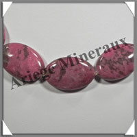 RHODONITE - Collier Compos - 9 Ovales 30x20 mm et Perles 8 mm - 46 cm - M001