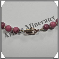 RHODONITE - Collier Compos - 9 Ovales 30x20 mm et Perles 8 mm - 46 cm - M001