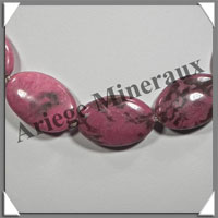 RHODONITE - Collier Compos - 7 Ovales 30x20 mm et Perles 8 mm - 44 cm - M002