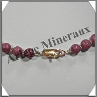 RHODONITE - Collier Compos - 7 Ovales 30x20 mm et Perles 8 mm - 44 cm - M002
