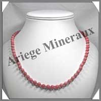RHODONITE - Collier Perles 6 mm - 49 cm - M005