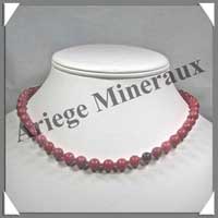 RHODONITE - Collier Perles 8 mm - 46 cm - A002