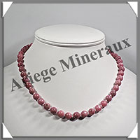 RHODONITE - Collier Perles 8 mm - 45 cm - M001