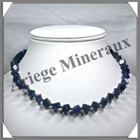 SODALITE - Collier Compos - Cubes 6 mm - 44 cm - A006