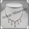 SPECTROLITE Cristallise - Collier Argent - 16 Cabochons - 42 cm - P003 Brsil